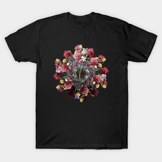 Vintage Ixia Anemonae Flora Flower Wreath T-Shirt by Holy Rock Design